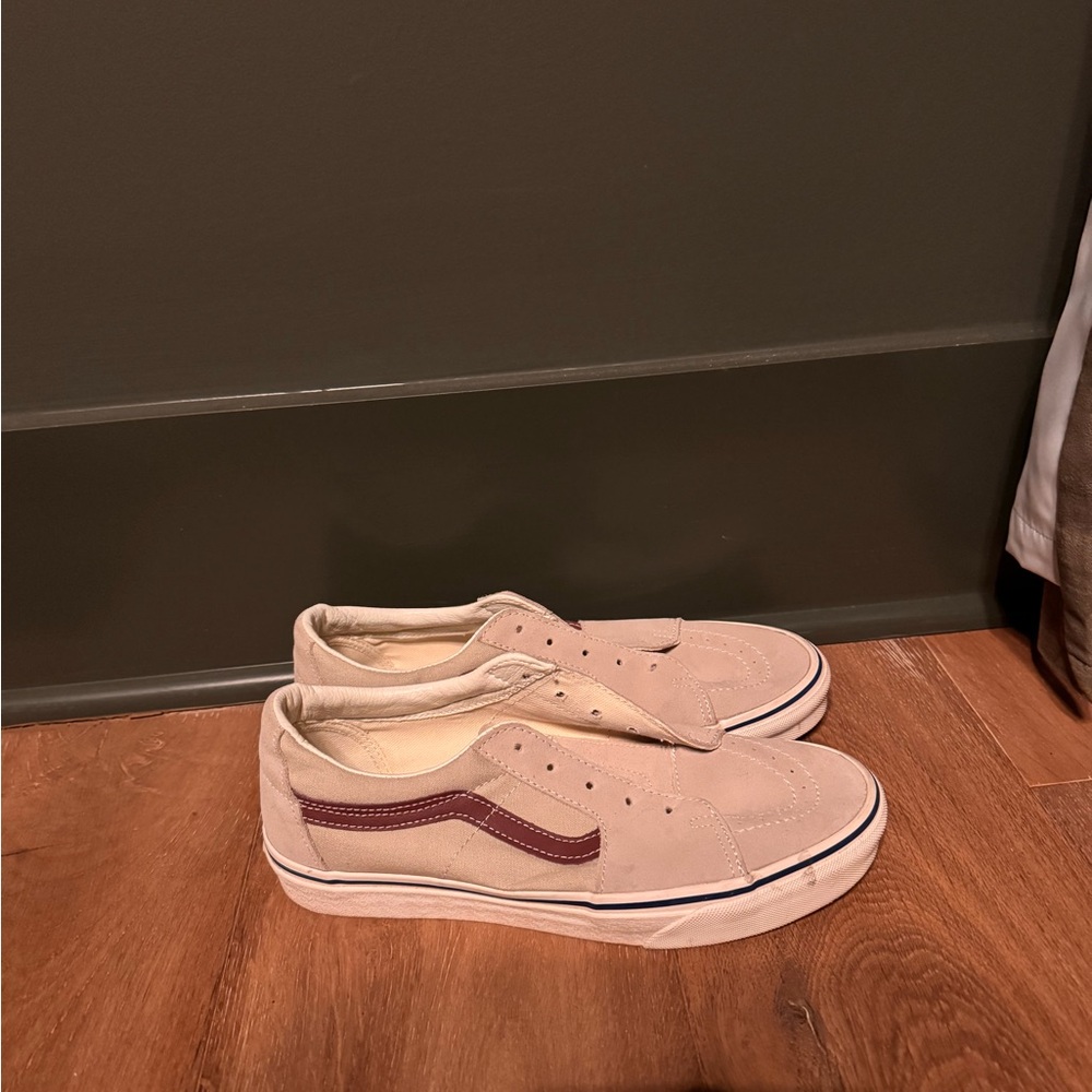 Vans Cream and Black Sneakers